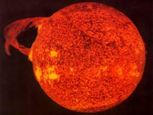 Sluneční chromosféra s protuberancí