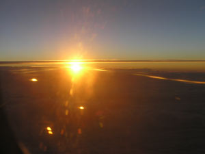 východ Slunce z letadla