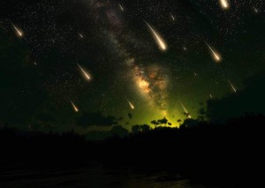 Umělecká představa meteorického deště